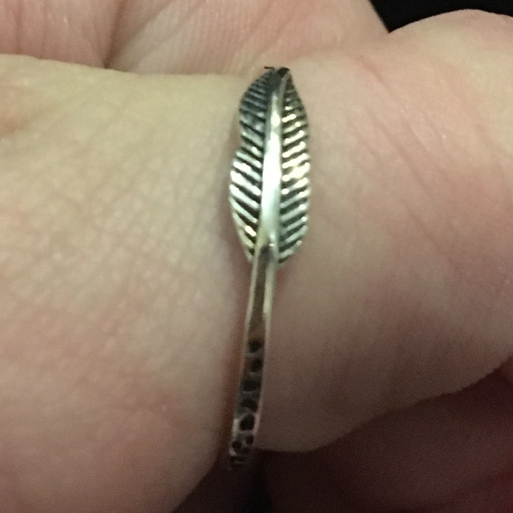 Feather ring sterling silver